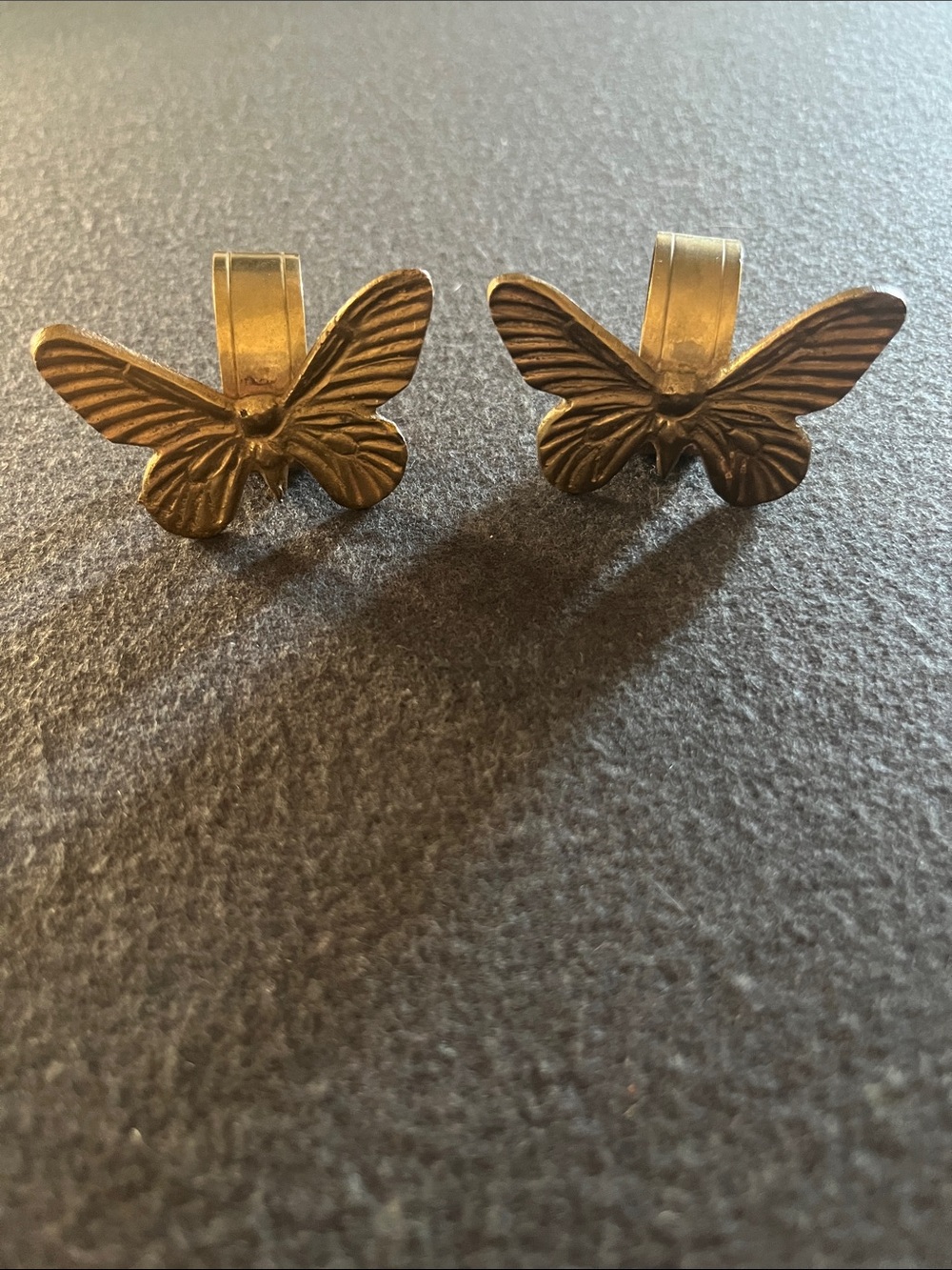 Vintage gold butterfly napkin rings